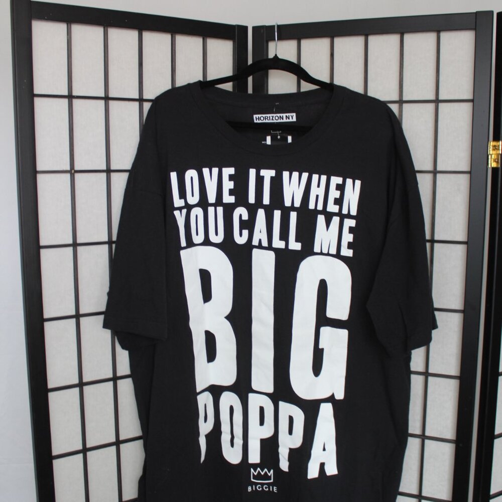 Horizon NY Mens 2XL "Love It When You Call Me Big Poppa" Black Tshirt